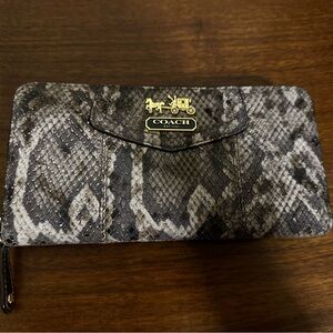 Coach Gray Snake Pattern Wallet